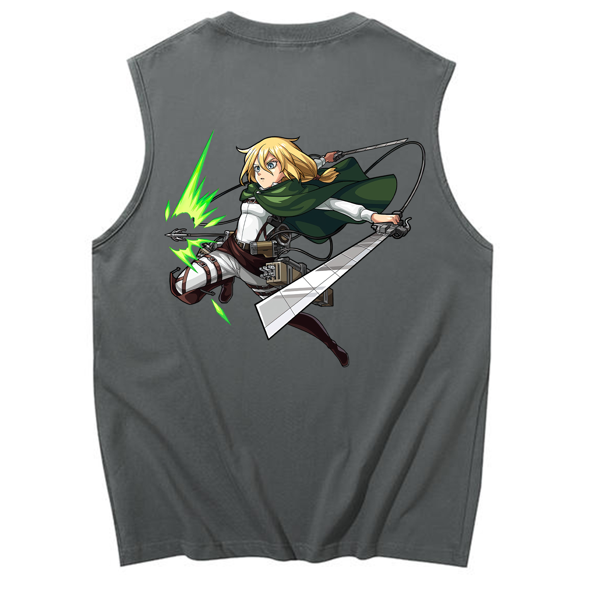 （画像用） 進撃の巨人 クリスタ·レンズ Attack on Titan Christa Lenz コットン100％タンクトップ（背面プリント）
